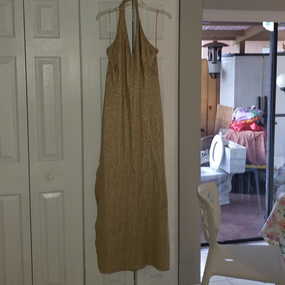 Gold Ralph Lauren Halter Dress